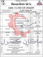 دیتاشیت کابل آلومینیوم 3 در 240 بعلاوه 120 خراسان افشارنژاد NA2XY