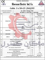 دیتاشیت کابل آلومینیوم 3 در 50 بعلاوه 25 خراسان افشارنژاد NA2XY