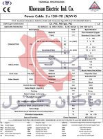 دیتاشیت کابل نیمه افشان 3 در 150 بعلاوه 70 خراسان افشارنژاد
