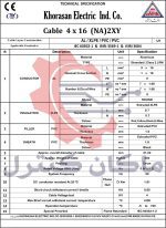 کابل آلومینیوم 4 در 16 خراسان افشارنژاد