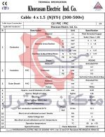 دیتاشیت کابل کولری 4 در 1.5 خراسان افشارنژاد