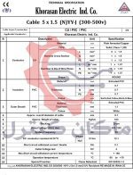 دیتاشیت کابل کولری 5 در 1.5 خراسان افشارنژاد
